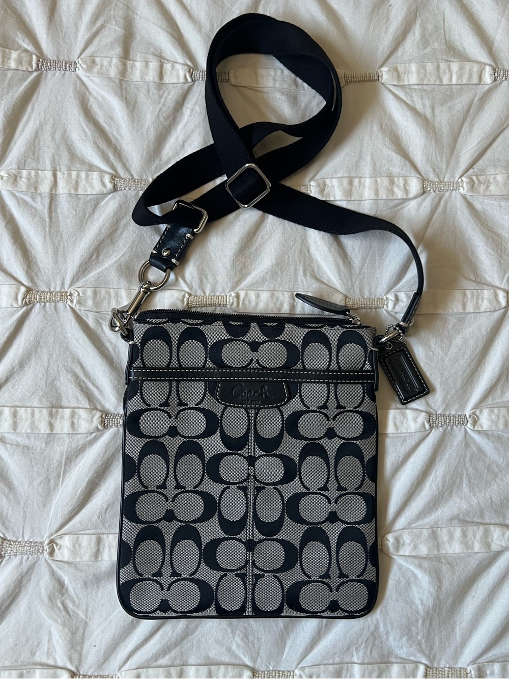 Coach Black and Gray Signature Crossbody Bag
